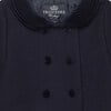 Little Classic Velvet Collar Button Coat, Navy - Coats - 3