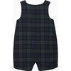 Little Archie Marching Band Tartan Smocked Button Down Romper, Navy - Rompers - 2