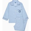 Augustus Lion Button Down Elastic Waist Pajama, Blue - Pajamas - 1 - thumbnail