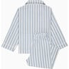 Henry Car Striped Button Down Elastic Waist Pajama, Pale Blue - Pajamas - 2