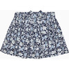 Annie Cord Floral Print Elasticated Waist Skirt, Navy - Skirts - 2