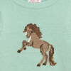 Galloping Freya Horse Ribbed Neck Sweater, Sea Green - Sweaters - 3