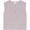 Roman Sleeveless Blouse, Violet Stripes - Blouses - 5