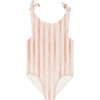 Roberta One-Piece Round Neck Swimsuit, Pink Stripes - One Pieces - 6