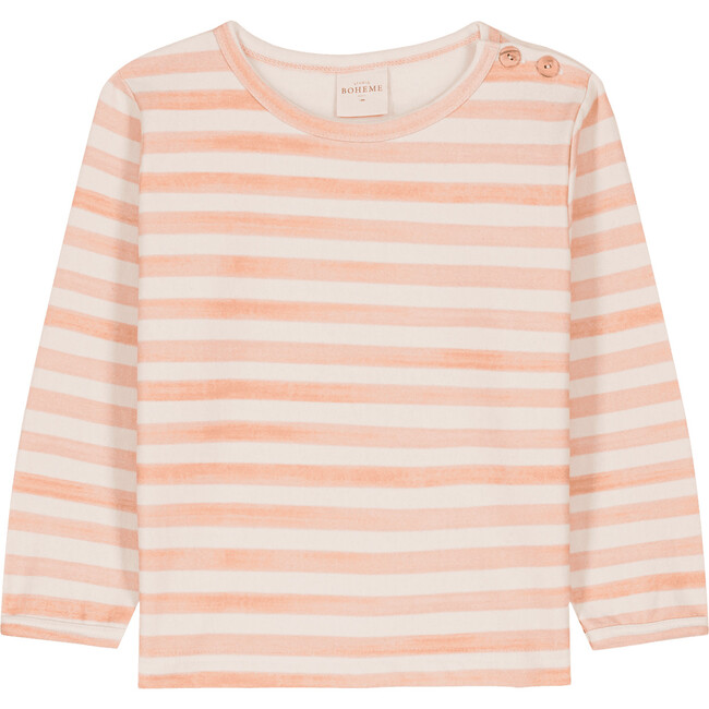 Noé Round Neck Sweatshirt, Pink Stripes - Sweatshirts - 3