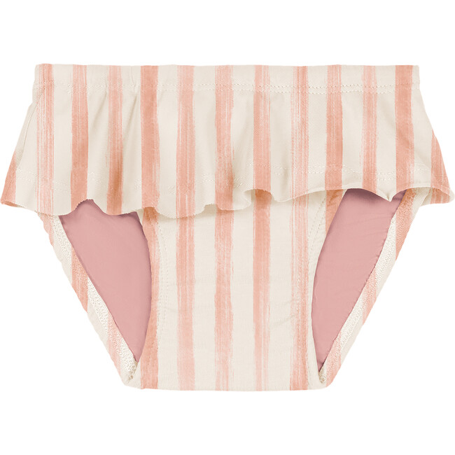 Mimi Ruffle Swim Briefs, Pink Stripes