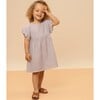 Cousine Ruffle Sleeve Dress, Violet Stripes - Dresses - 1 - thumbnail