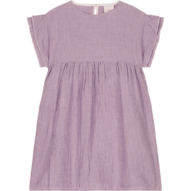 Cousine Ruffle Sleeve Dress, Violet Stripes - Dresses - 6