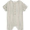 Baby's Short Sleeve Jumpsuit, Green Stripes - Jumpsuits - 3