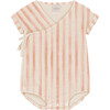 Baby's Kimono Wrap Romper, Pink Stripes - Rompers - 3