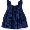 The Spot-On Polka Dot Tiered Ruffle Flutter Sleeve Dress, Merchant Marine - Dresses - 1 - thumbnail