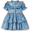 The Ruffle In Bloom Puff Sleeve Tiered Skirt Dress & Bloomer, Soft Blue - Dresses - 2