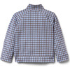 Houndstooth Mock Neck Collar Long Sleeve Jacquard Jacket, Merchant Marine - Jackets - 2