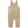 Baby French Bulldog Embroidered Sleeveless Twill Overall, Jack Khaki - Overalls - 1 - thumbnail