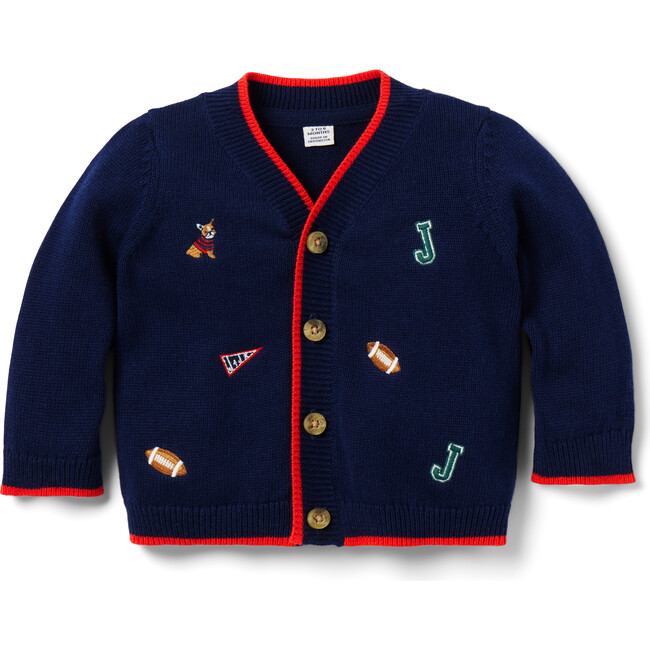 Baby Embroidered Long Sleeve Varsity Cardigan, Merchant Marine