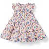 Baby Ditsy Floral Short Sleeve Tiered Dress & Bloomer, Jet Ivory - Dresses - 1 - thumbnail