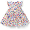 Baby Ditsy Floral Short Sleeve Tiered Dress & Bloomer, Jet Ivory - Dresses - 2