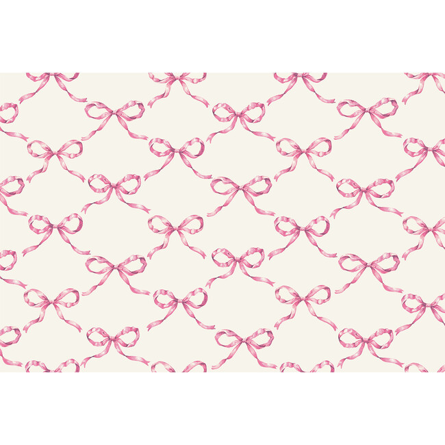 Pink Bow Lattice Placemat, Set of 24