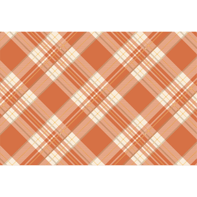 Orange Plaid Placemat, Set of 24