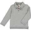 Midway Striped Long Sleeve Polo Shirt, Double Navy - Polo Shirts - 1 - thumbnail