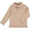 Midway Striped Long Sleeve Polo Shirt, Double Pumpkin - Polo Shirts - 1 - thumbnail