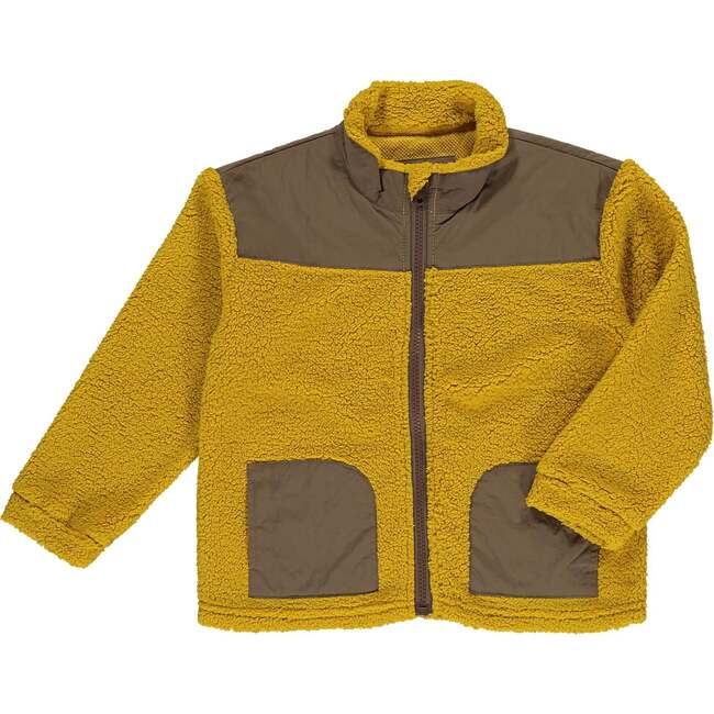 Husky Sherpa Zipper Jacket, Gold & Brown