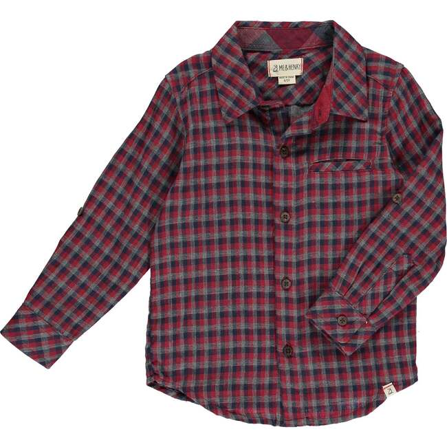 Atwood Woven Plaid Long Sleeve Shirt, Red & Multicolors