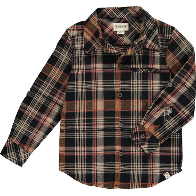 Atwood Woven Plaid Long Sleeve Shirt, Brown