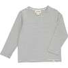 Alcoa Striped Round Neck Long Sleeve Tee, White & Black - T-Shirts - 1 - thumbnail