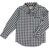 Atwood Woven Plaid Long Sleeve Shirt, Black & White Micro - Shirts - 1 - thumbnail