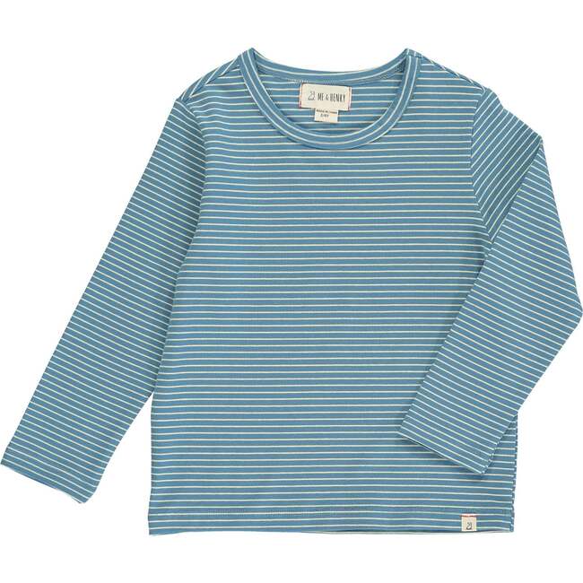 Alcoa Striped Round Neck Long Sleeve Tee, Blue