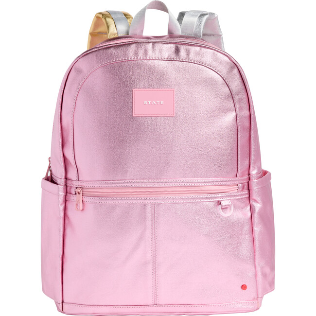 Kane Double Pocket Backpack, Pink/Silver
