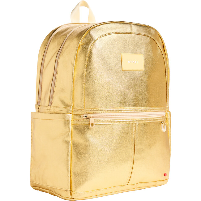 Kane Double Pocket Backpack, Gold - Backpacks - 2