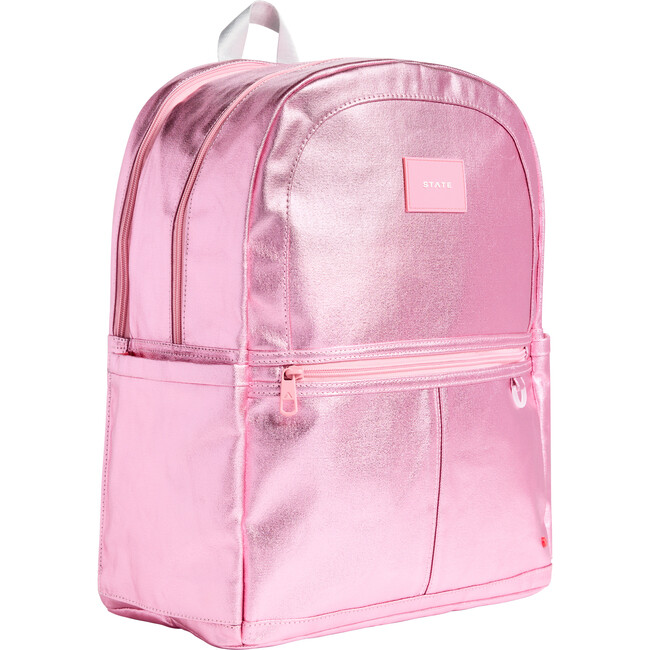 Kane Double Pocket Backpack, Pink/Silver - Backpacks - 2