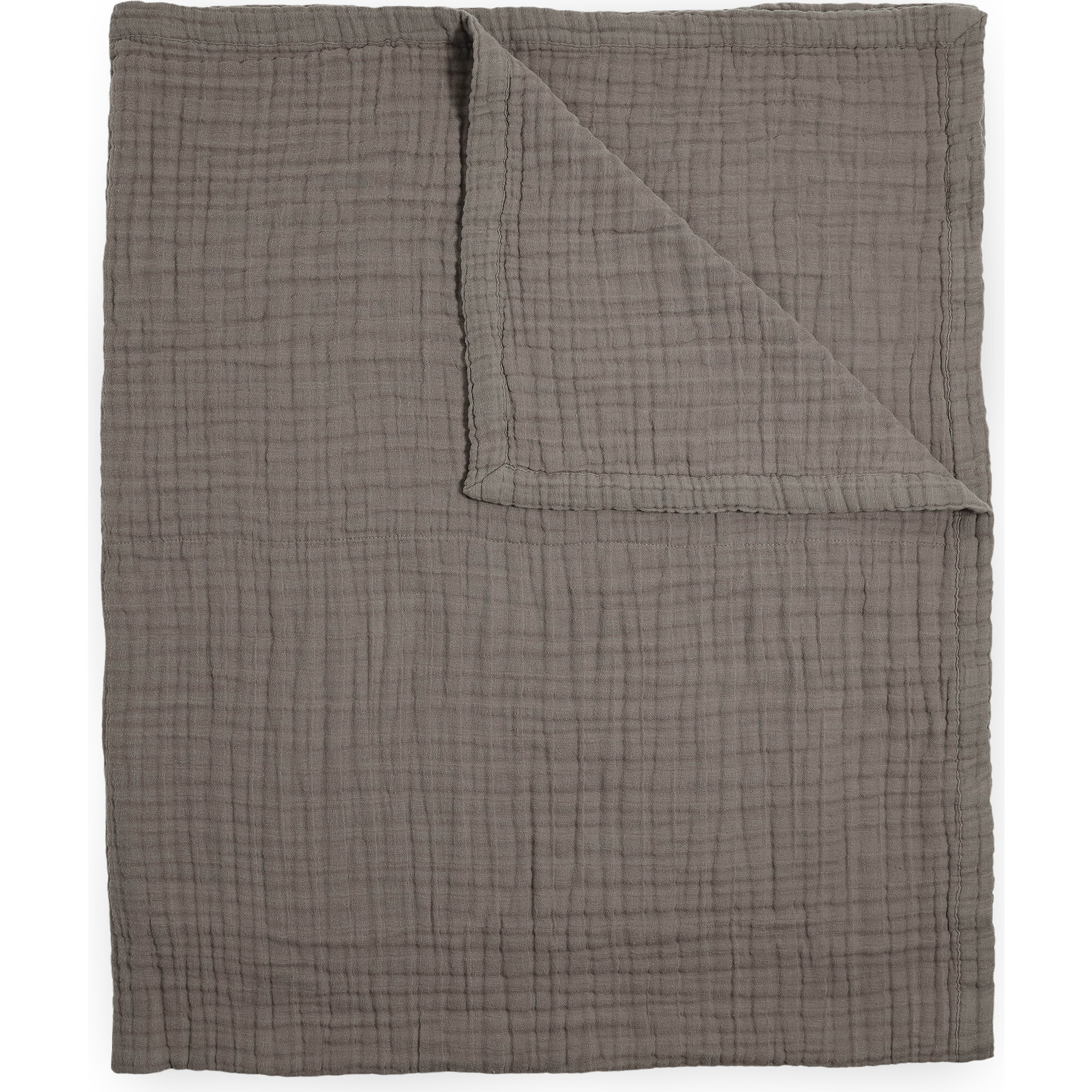 XL Cotton Muslin Throw-Size Quilt Blanket 60X72, Mocha - Quilts - 1