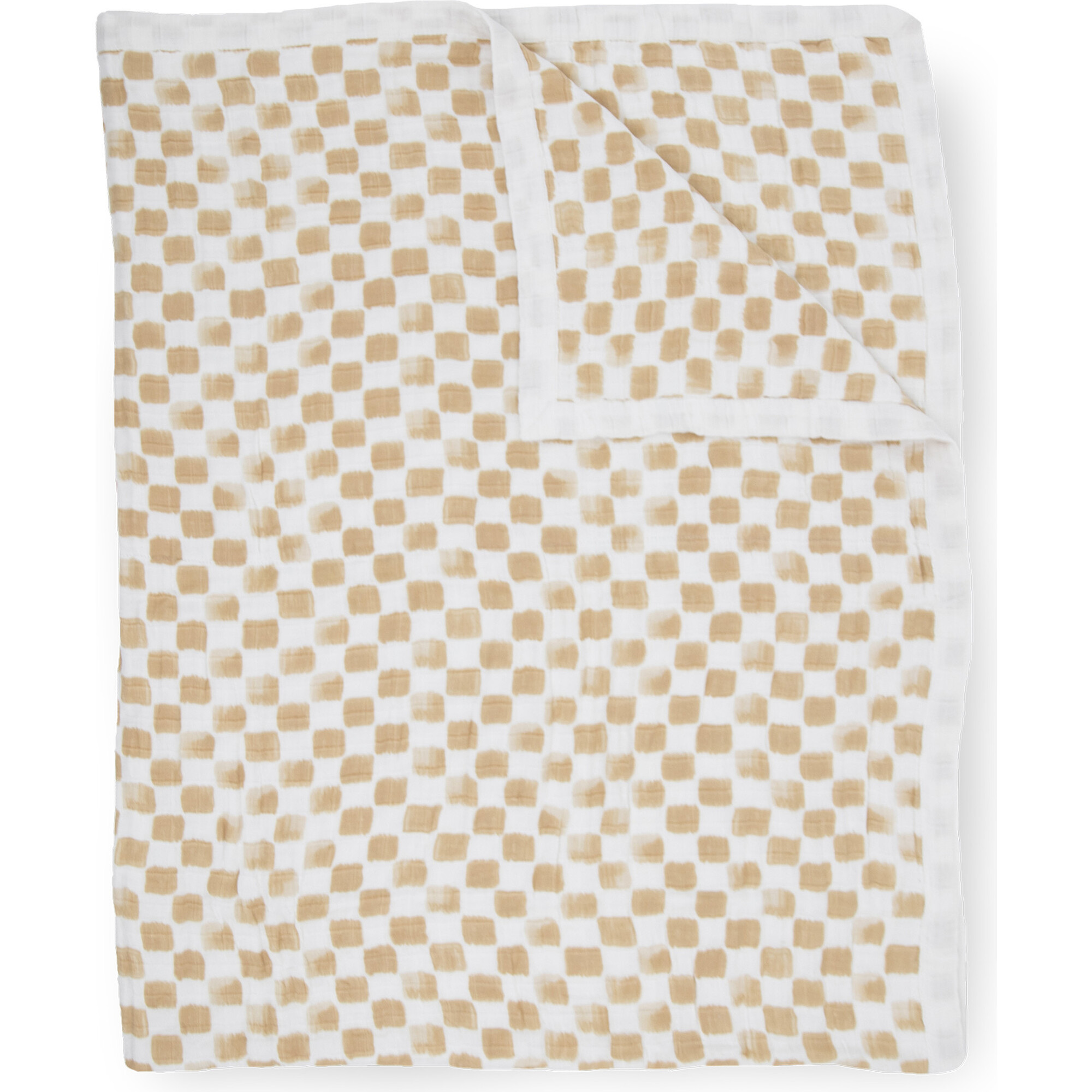 XL Cotton Muslin Throw-Size Quilt Blanket 60X72, Adobe Checker - Quilts - 1