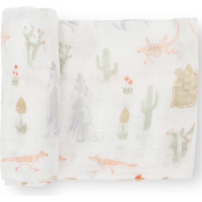 Multi-Purpose Hand-Painted Muslin Swaddle 47X47, Desert Night