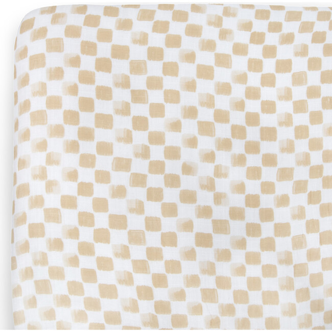 Cotton Print Muslin Standard-Size Crib Sheet, Adobe Checker