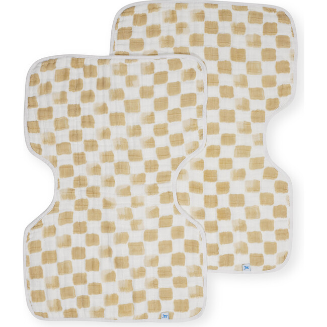 Cotton Muslin Multi-Layered Burp Cloth 14X21, Adobe Checker (Pack Of 2)