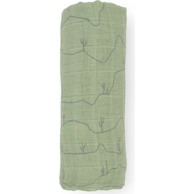 Multi-Purpose Hand-Painted Muslin Swaddle 47X47, Cactus Lines - Swaddles - 4