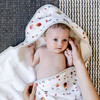 Infant Small Cotton Print Plush Hooded Towel 30X30, Mushrooms - Bath Towels - 5