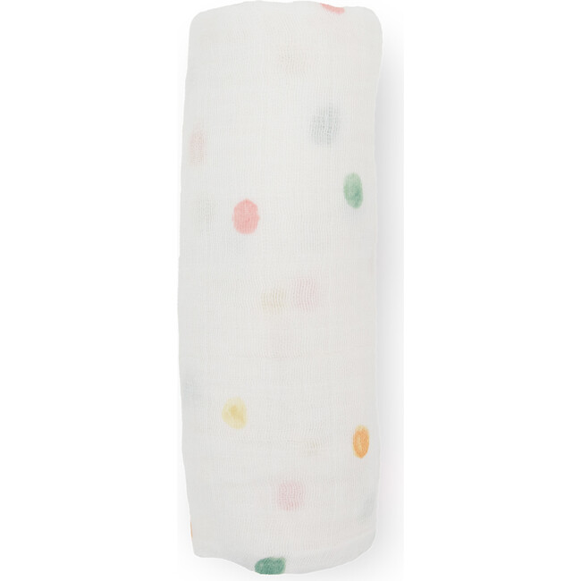 Multi-Purpose Hand-Painted Muslin Swaddle 47X47, Party Dots - Swaddles - 4