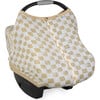 Cotton Muslin Car Seat Canopy, Adobe Checker - Car Seat Accessories - 1 - thumbnail