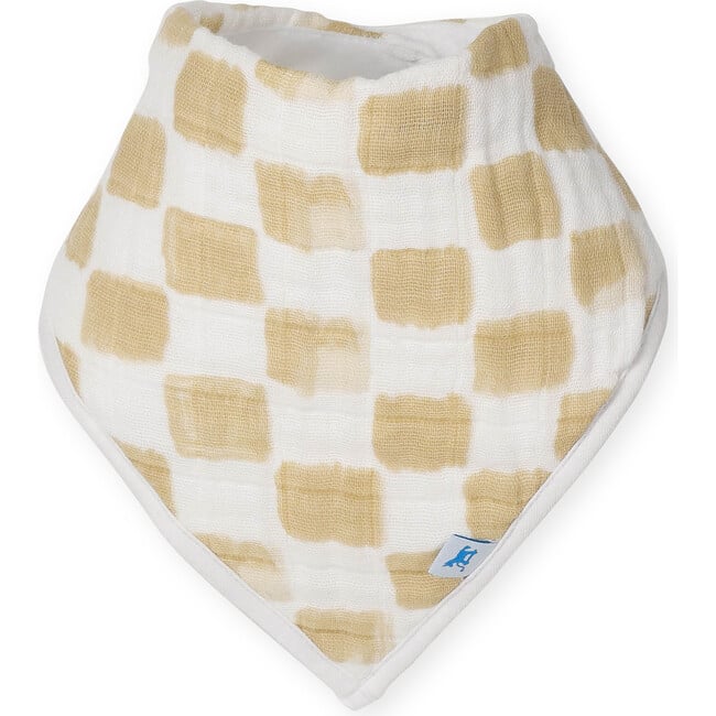 Cotton Muslin & Fleece Bandana Bib, Adobe Checker (Pack Of 4) - Bibs - 2