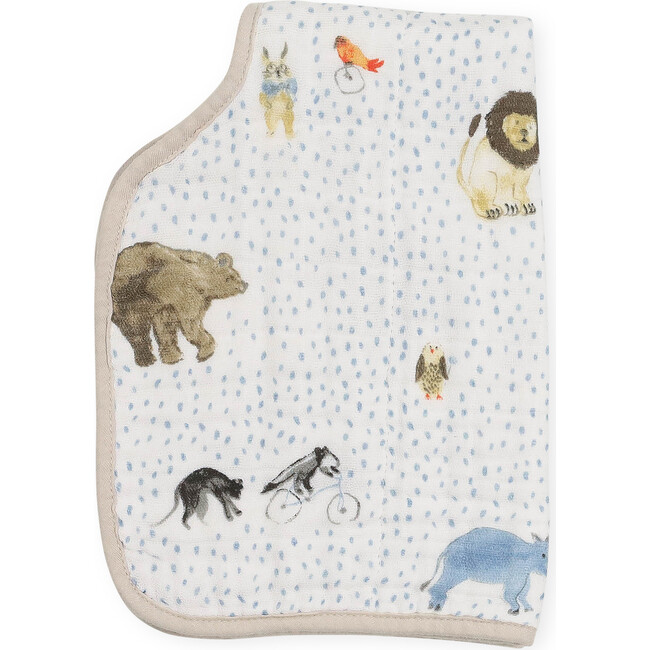 Cotton Muslin Multi-Layered Burp Cloth 14X21, Party Animals - Burp Cloths - 3