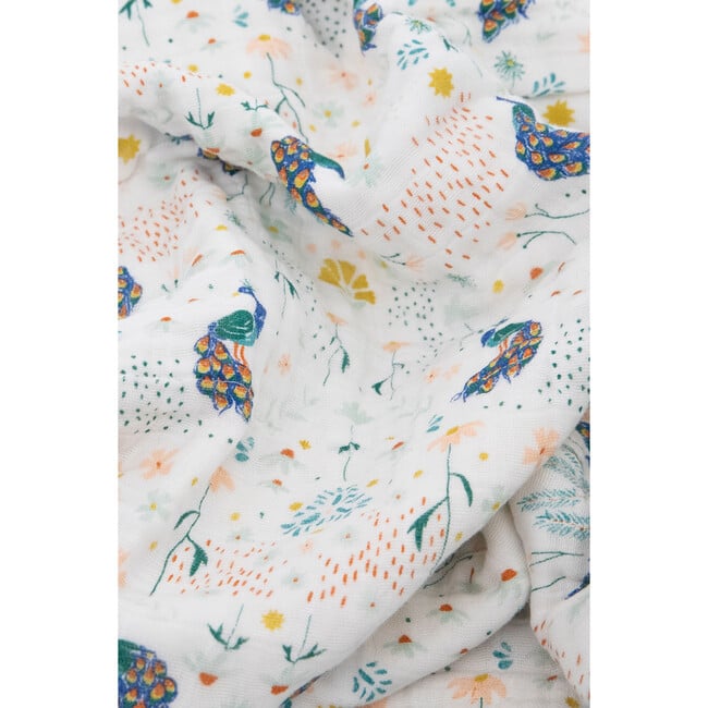 Baby Print Cotton Muslin Multi-Layered Quilt Blanket 30X40, Peacock - Quilts - 4