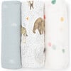 Multi-Purpose Hand-Painted Muslin Swaddle Set 47X47, Party Animals (Pack Of 3) - Swaddles - 8