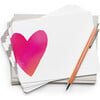 Set of 8 Flat Notecards, Pink Big Heart - Paper Goods - 1 - thumbnail