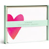 Set of 8 Flat Notecards, Pink Big Heart - Paper Goods - 3