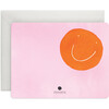 Set of 8 Flat Notecards, Orange Smiley - Paper Goods - 4